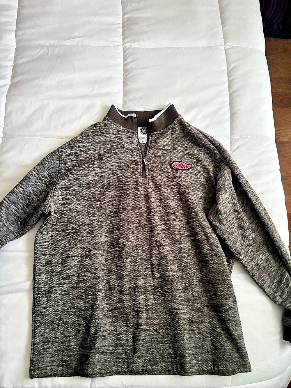 NHL Men's Quarter-Zip Pullover Gray Large